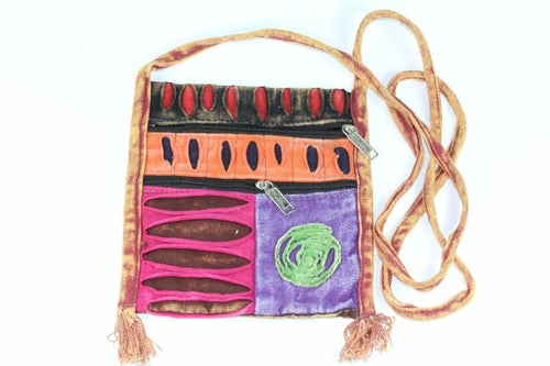 Spiral Cross Body Patchwork Passport Bag - Artisan Fashion Accessories