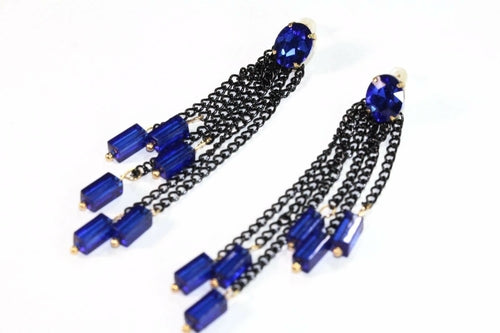Chain & Beads Dangle Earrings - Artisan Fashion Accessories