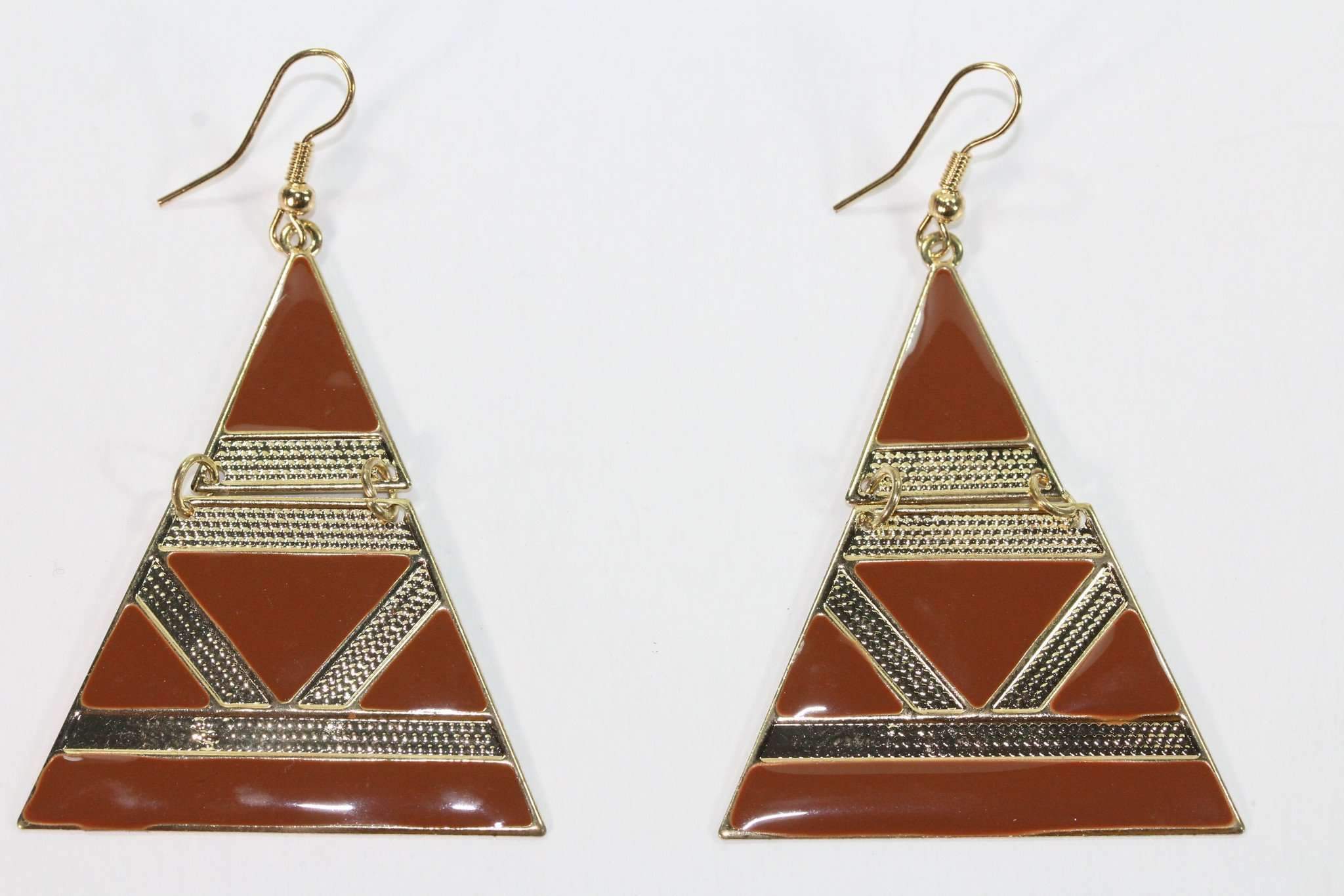 Egyptian Style Enamel Earrings - Artisan Fashion Accessories