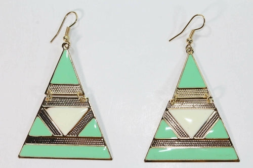 Egyptian Style Enamel Earrings - Artisan Fashion Accessories