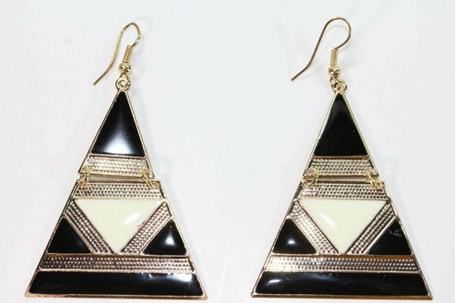 Egyptian Style Enamel Earrings - Artisan Fashion Accessories