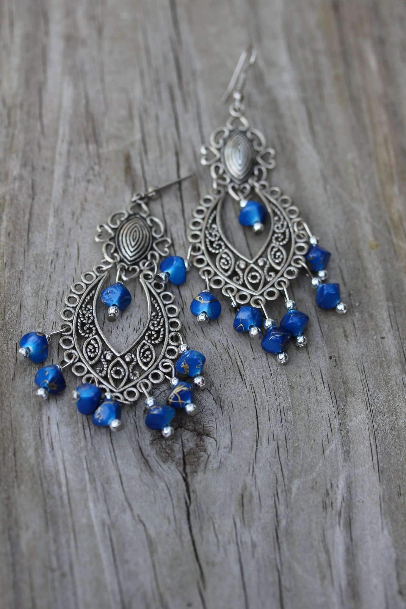 Breezy Skies Scroll Work Style Earrings - Artisan Fashion Accessories