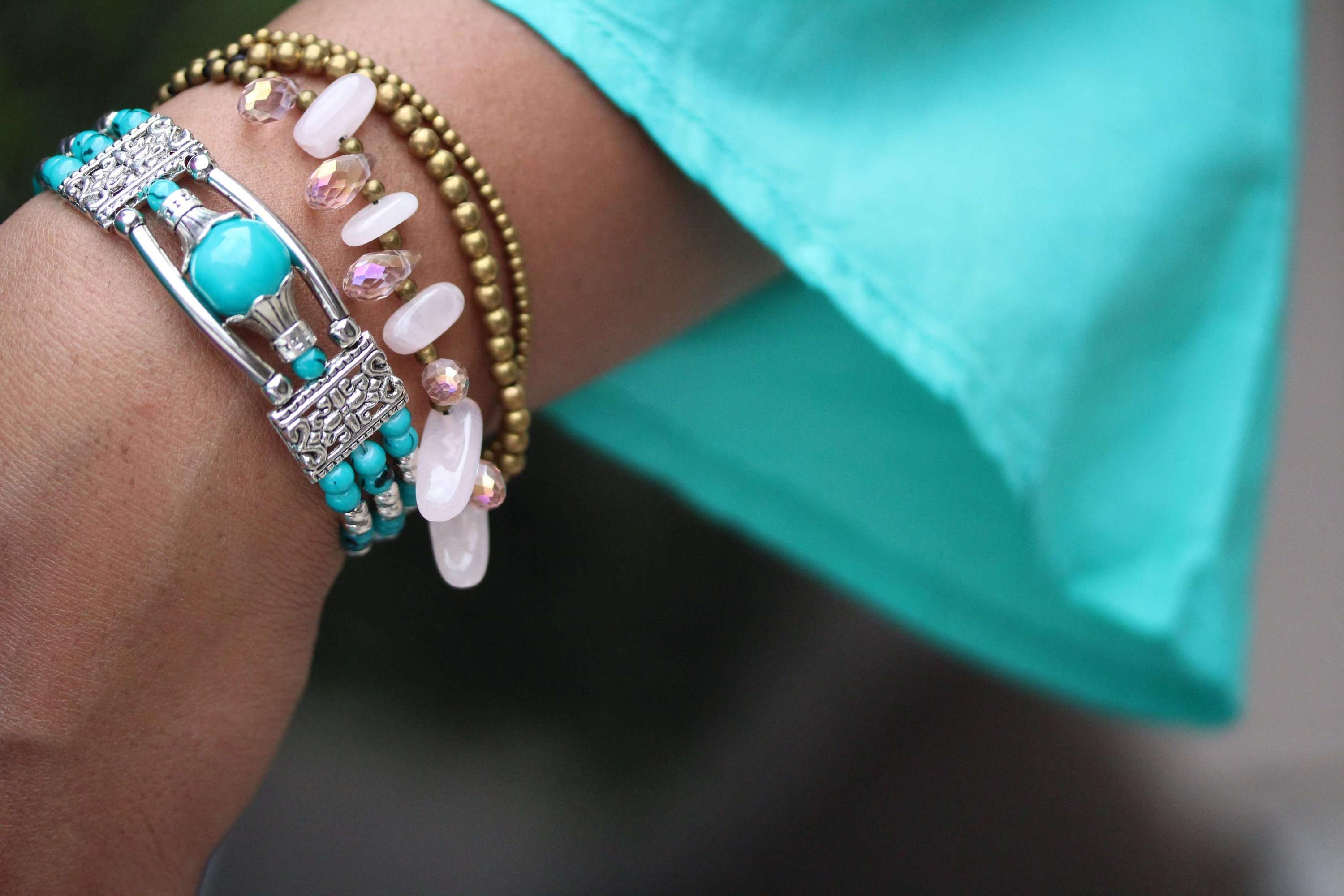 Rose Quartz & Crystals Romance Bracelet - Crystals & Gemstones