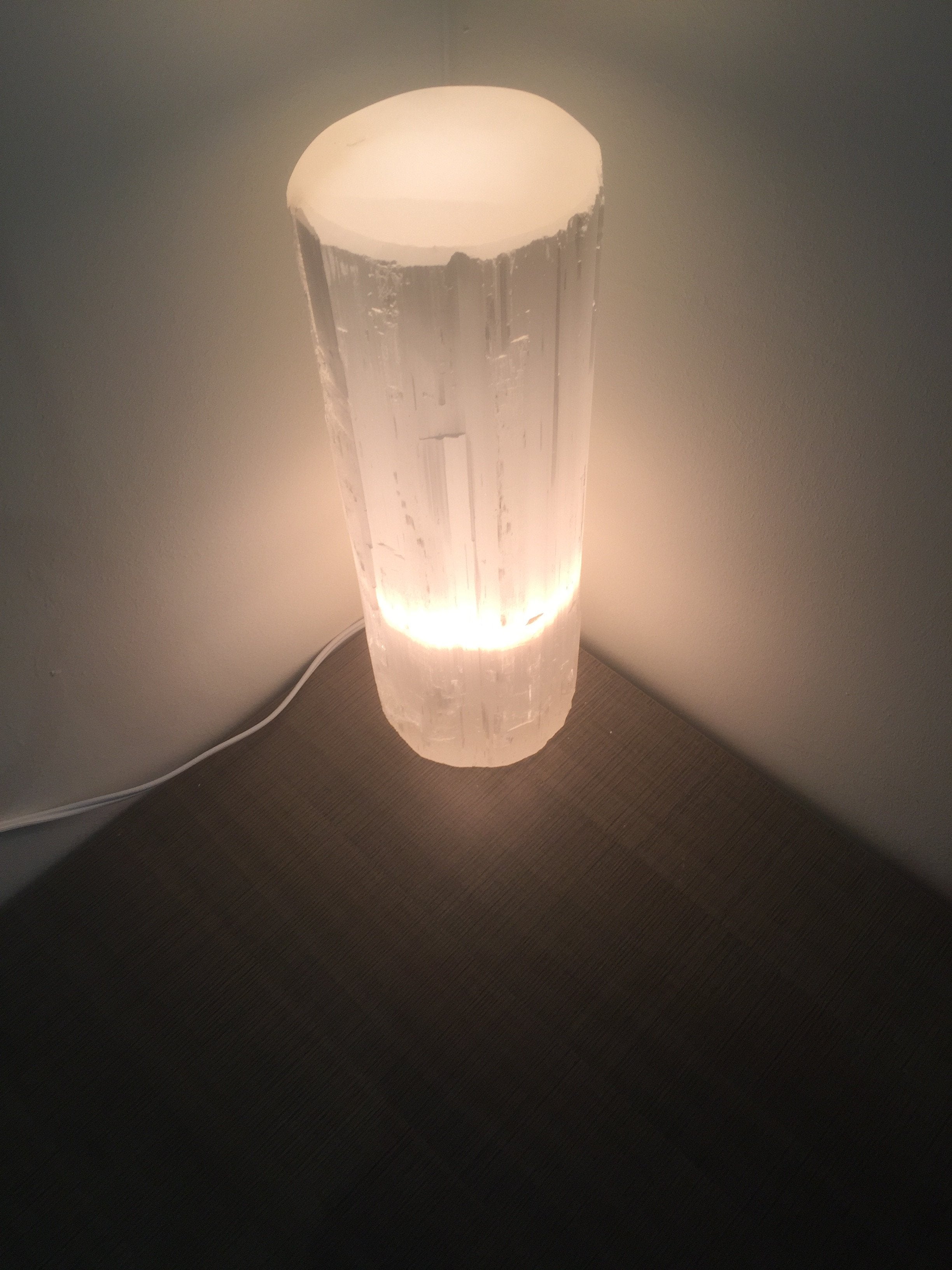 Selenite Flat Top Lamp | High Vibration Healing Light | WorthyVibe