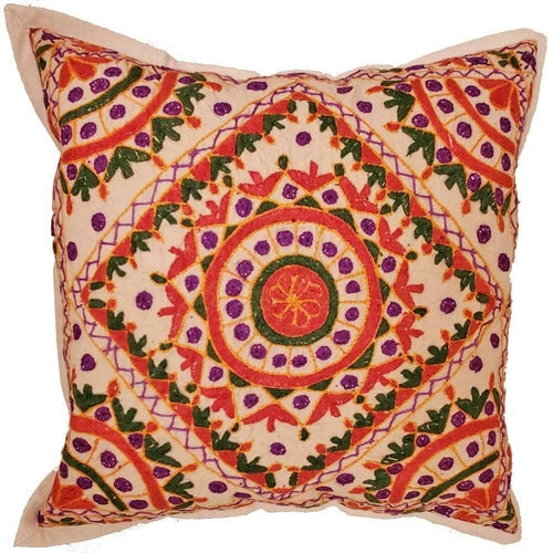 Indian Mirror Work Cushion Cover - Artisan Home Décor