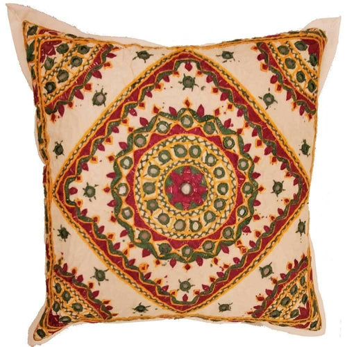 Indian Mirror Work Cushion Cover - Artisan Home Décor
