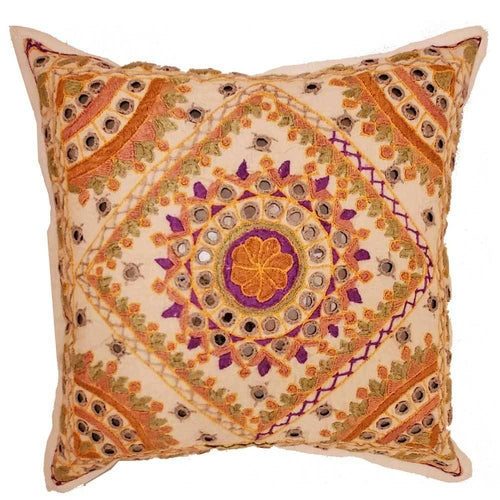 Indian Mirror Work Cushion Cover - Artisan Home Décor