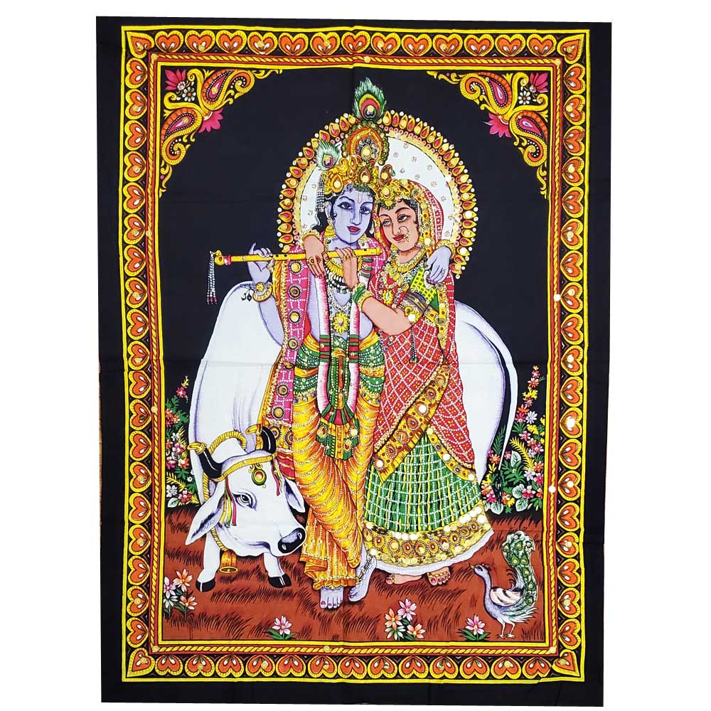 Krishna Black Aesthetic Wall Art - Spiritual & Wellness