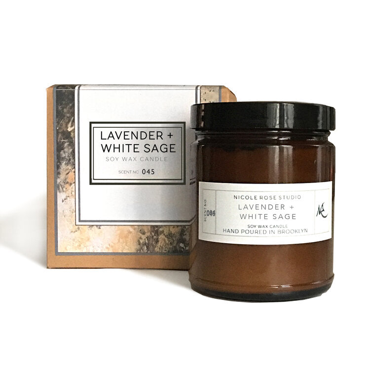 Lavender & White Sage Aromatherapy Soy Candle - Sacred Smudging & Cleansing
