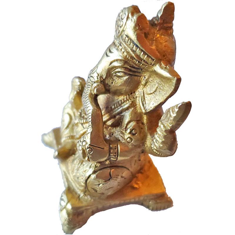 Brass Ganesha Idol Statuette - Spiritual & Wellness