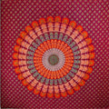 Maroon Peacock Dance Mandala Tapestry - Artisan Home Décor