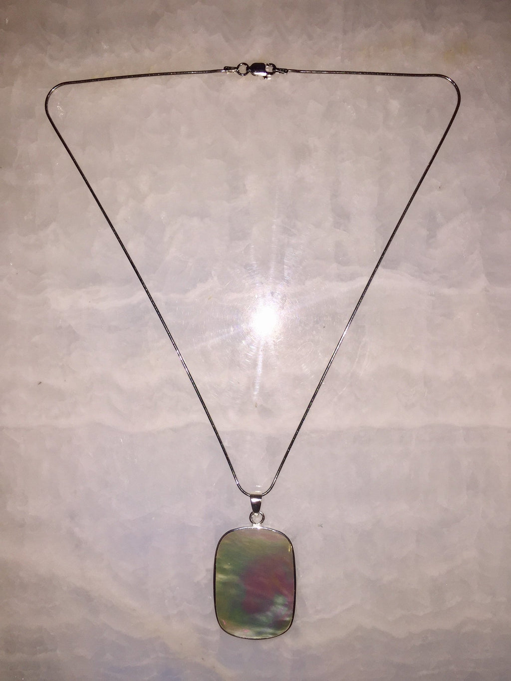 Silver Mother of Pearl Necklace | Calming Protection | WorthyVibe