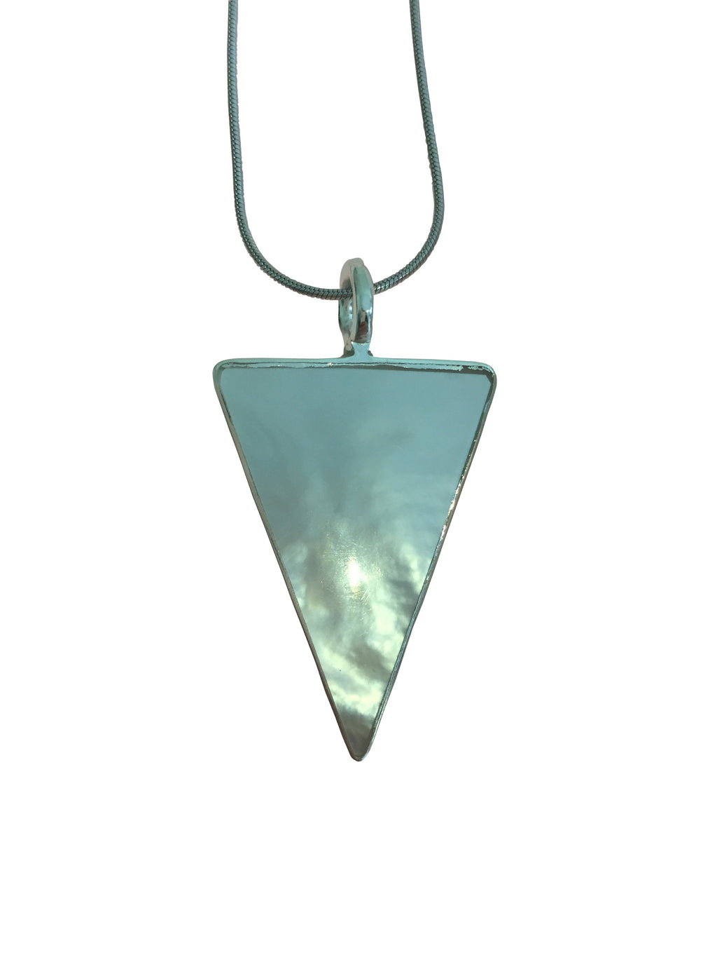 Triangle Mother of Pearl Necklace | Sterling Silver | Calming Protecti