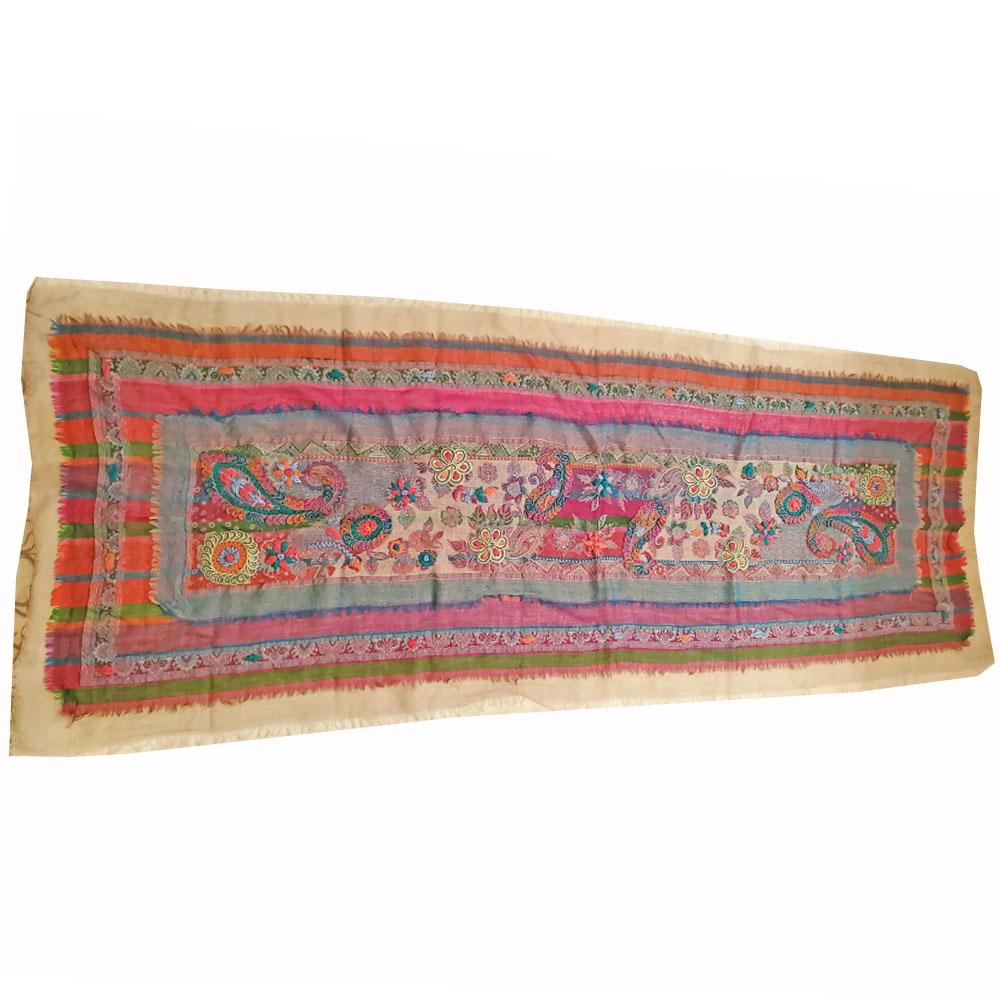 Three Layer Handspun Embroidered Table Runner - Artisan Home Décor