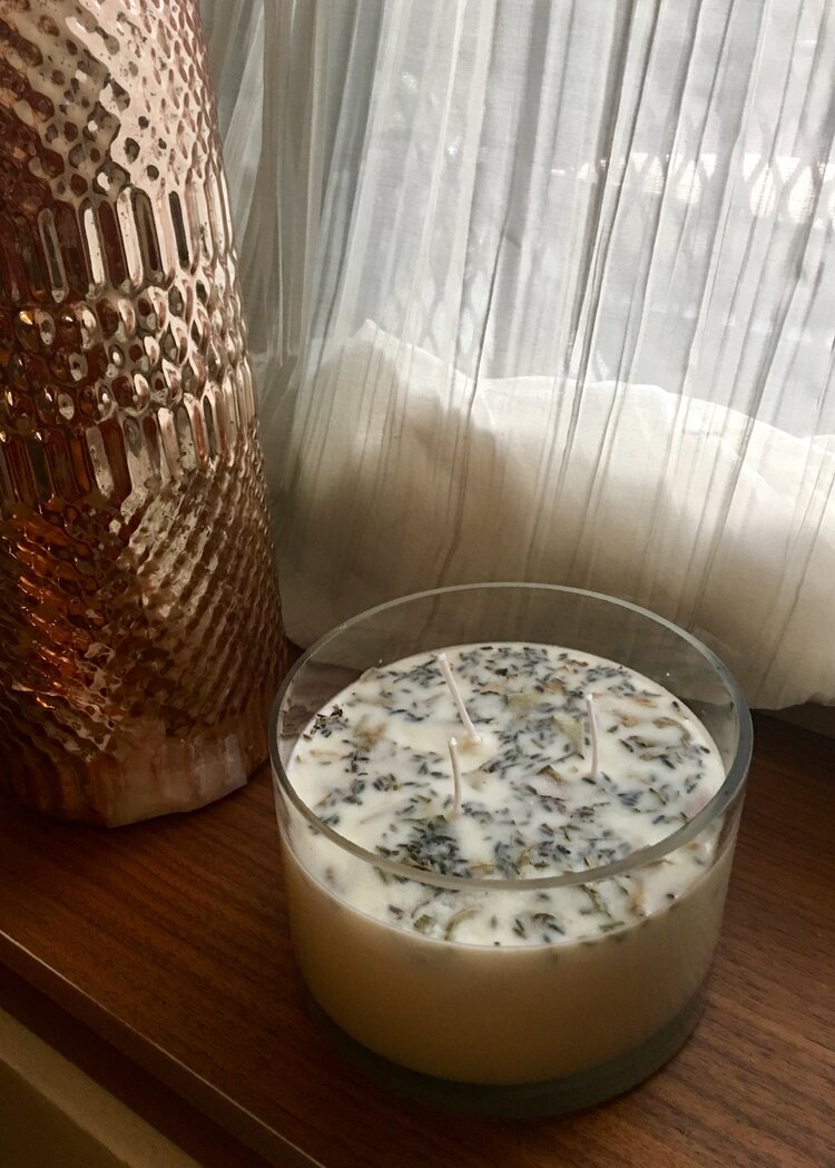 Lavender & White Sage 3-Wick Soy Candle - Sacred Smudging & Cleansing