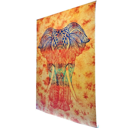 Bohemian Elephant Tie Dye Pattern Hippie Tapestry Psychedelic - Spiritual & Wellness