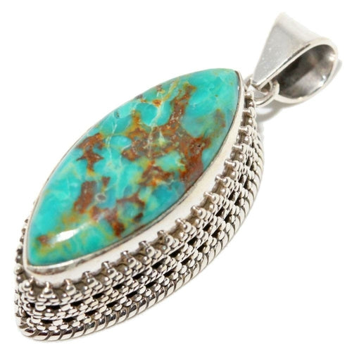 Turquoise Marquise Cut Pendant - Artisan Fashion Accessories