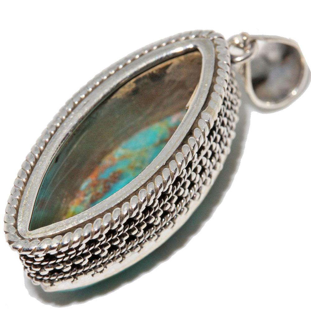 Turquoise Marquise Cut Pendant - Artisan Fashion Accessories