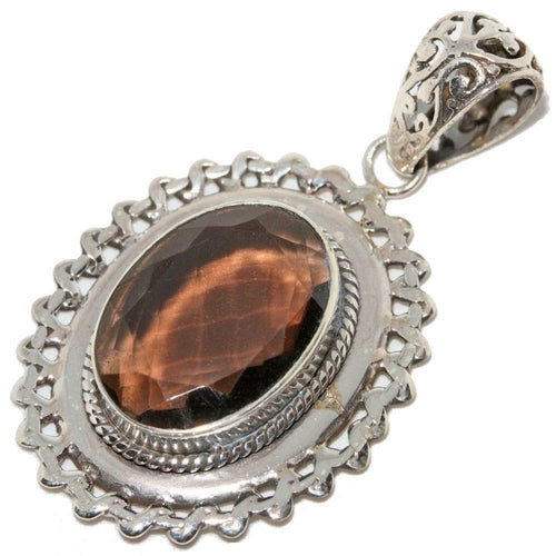 Smokey Quartz Rope-Work Wreath Pendant - Crystals & Gemstones