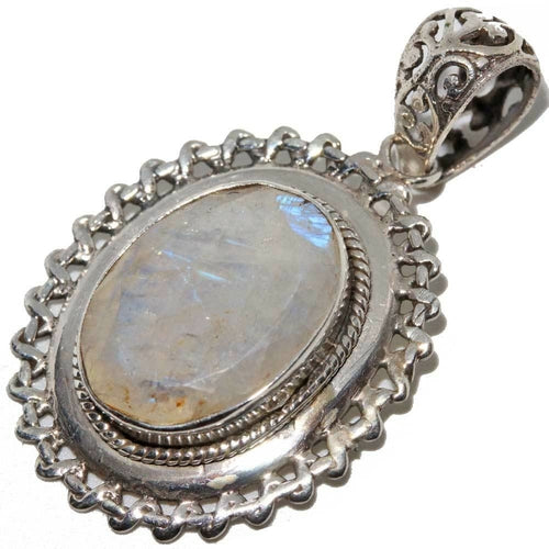 Moonstone Rope-work Wreath Pendant - Artisan Fashion Accessories
