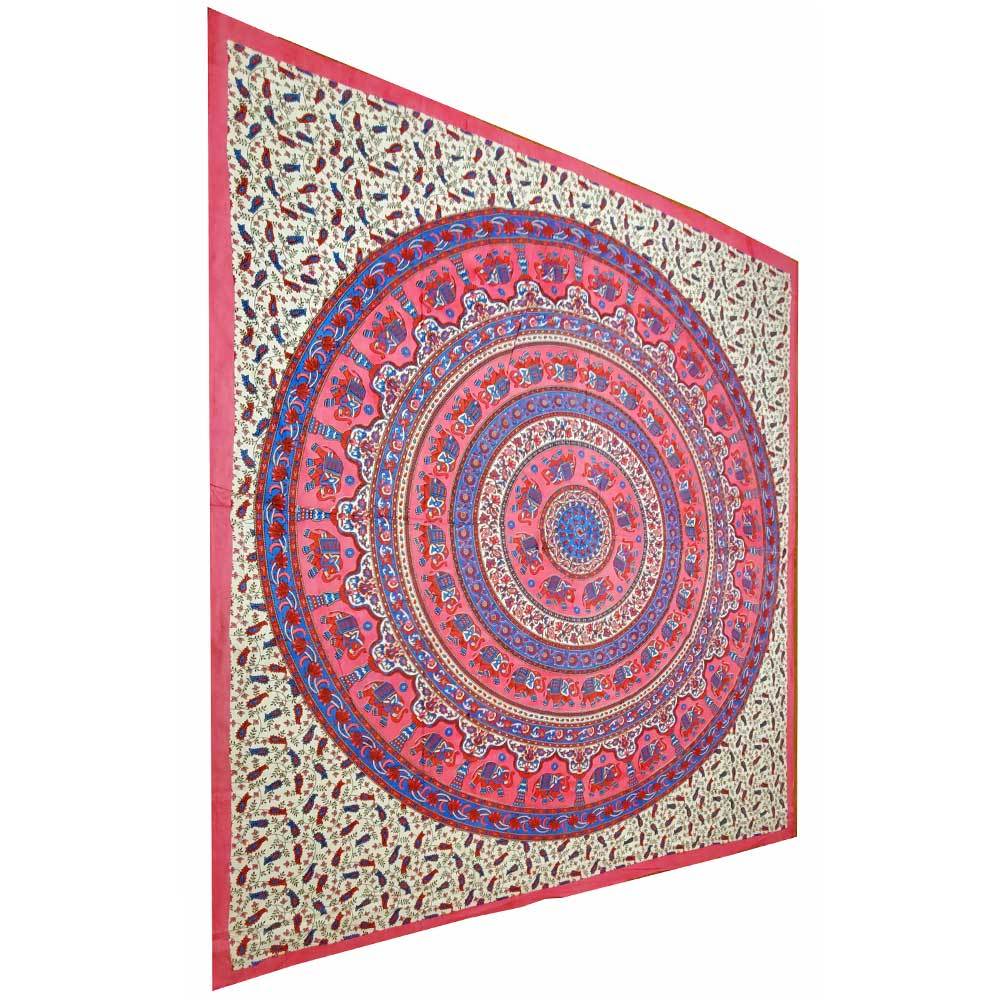 Pink Elephant Mandala Tapestry - Artisan Home Décor