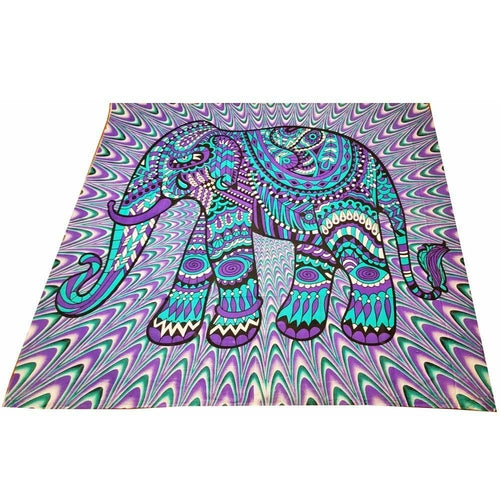 Festival Boho Jeweled Elephant Tapestry - Artisan Home Décor