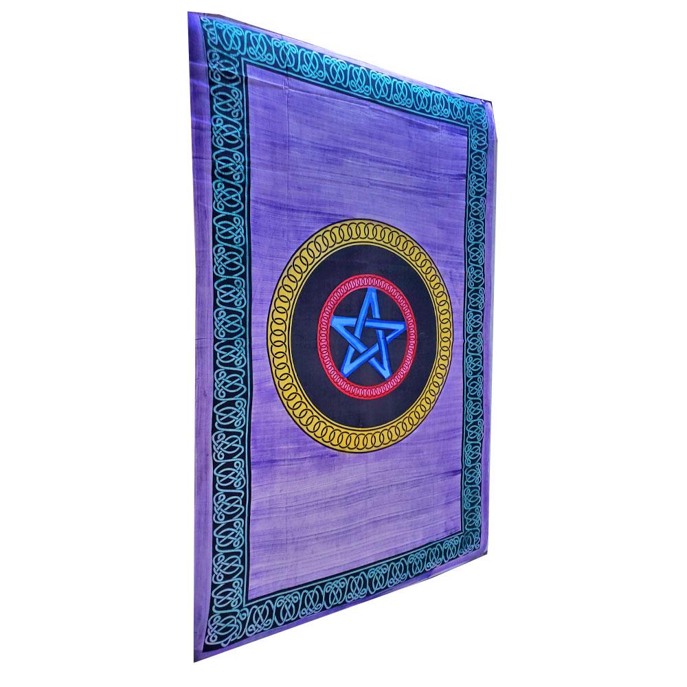 Purple Geometric Star Frame Brushstroke Tapestry - Artisan Home Décor