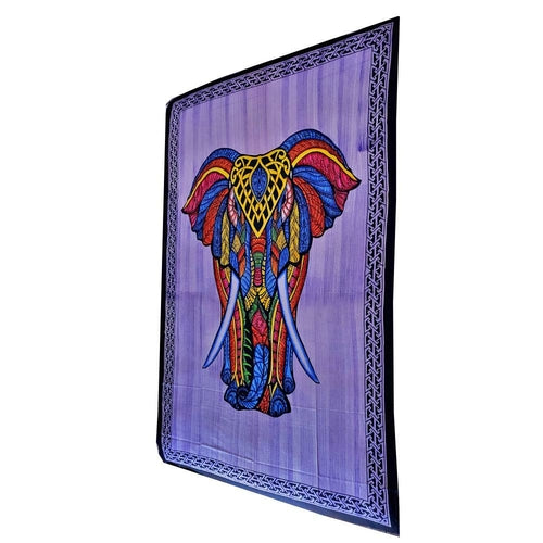 Indian Bohemian Elephant Brushstroke Art Tapestry - Artisan Home Décor