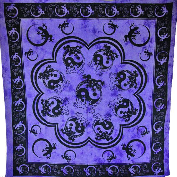 Purple Salamander & Yin Yang Artwork Tapestry - Artisan Home Décor