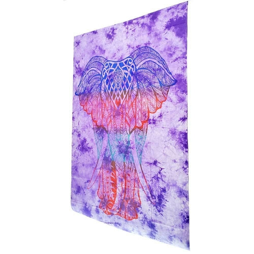 Bohemian Elephant Tie Dye Pattern Hippie Tapestry Psychedelic - Spiritual & Wellness