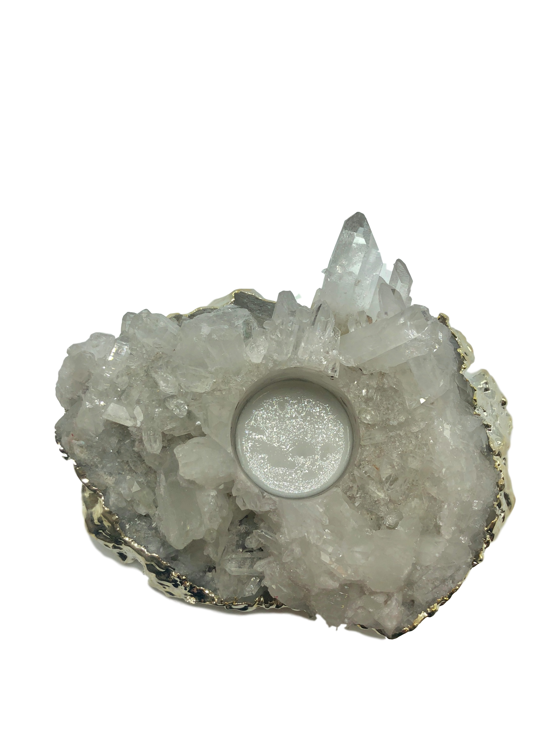 Quartz Cluster Candle Holder - Spiritual & Wellness
