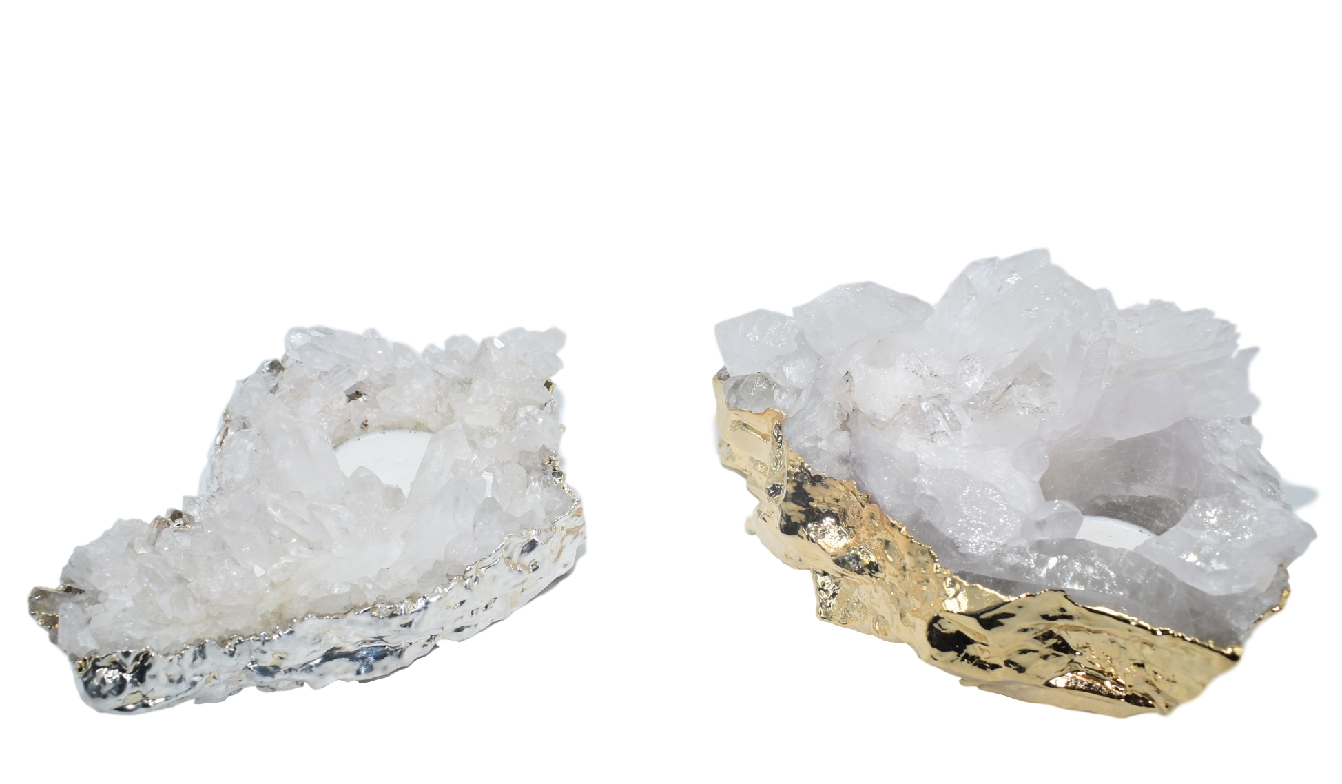 Quartz Cluster Candle Holder - Spiritual & Wellness