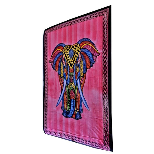 Indian Bohemian Elephant Brushstroke Art Tapestry - Artisan Home Décor