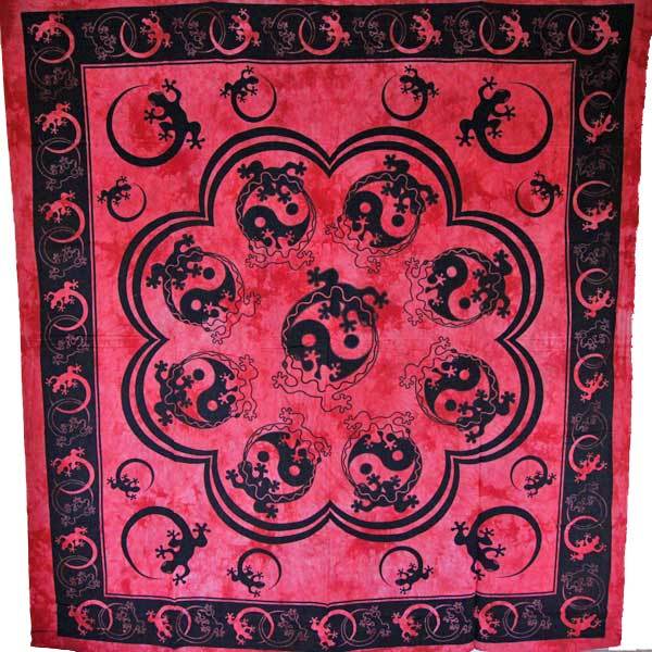 Red Salamander & Yin Yang Tapestry - Artisan Home Décor