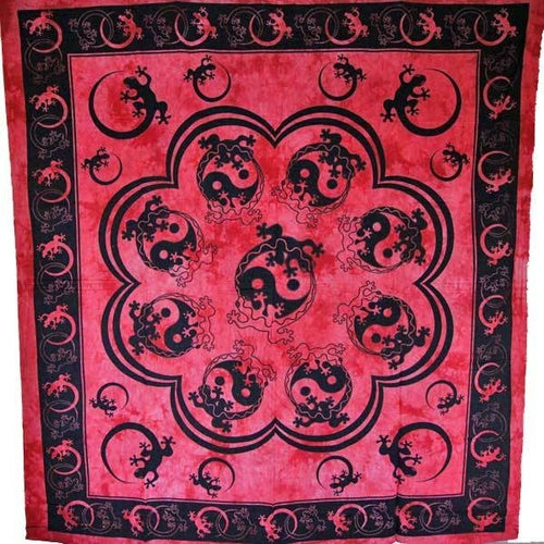 Red Salamander & Yin Yang Tapestry - Artisan Home Décor