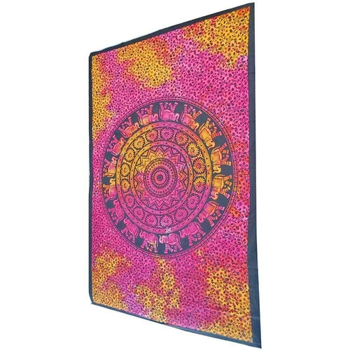 Chakra Star Elephant Mandala Tie Dye Tapestry - Artisan Home Décor