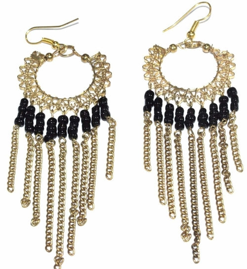Jaali Chains and Filigree Beaded Earrings - Artisan Fashion Accessories