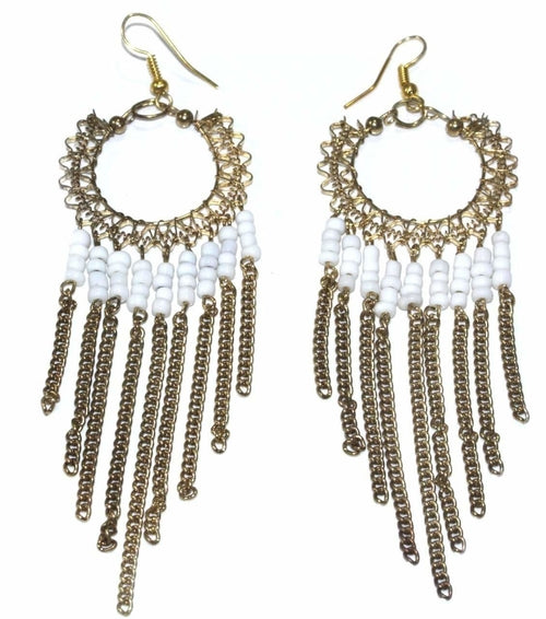Jaali Chains and Filigree Beaded Earrings - Artisan Fashion Accessories