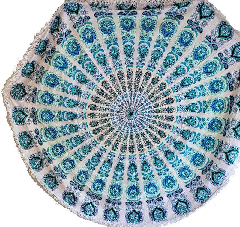 Dancing Peacock Round Mandala Tapestry - Artisan Home Décor