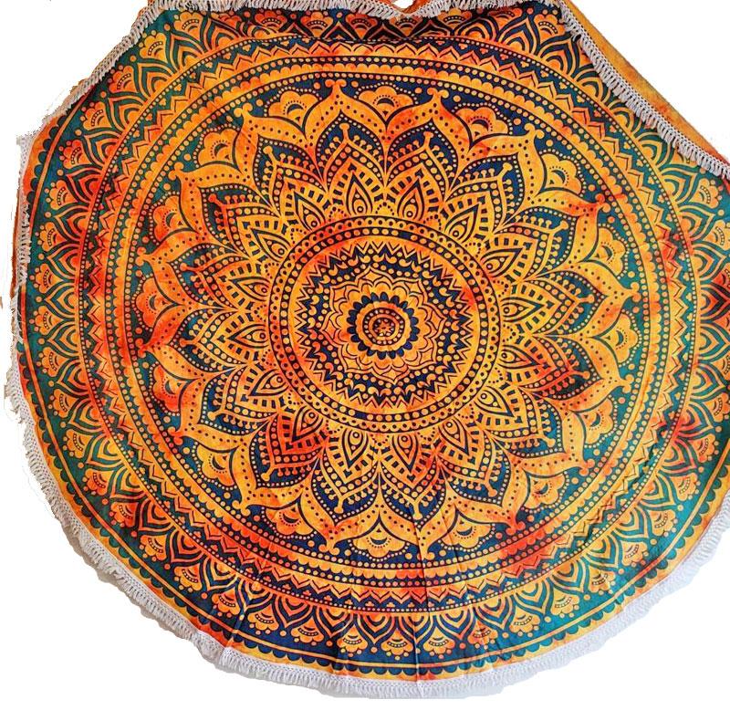 Henna Burst Round Mandala Tapestry - Artisan Home Décor