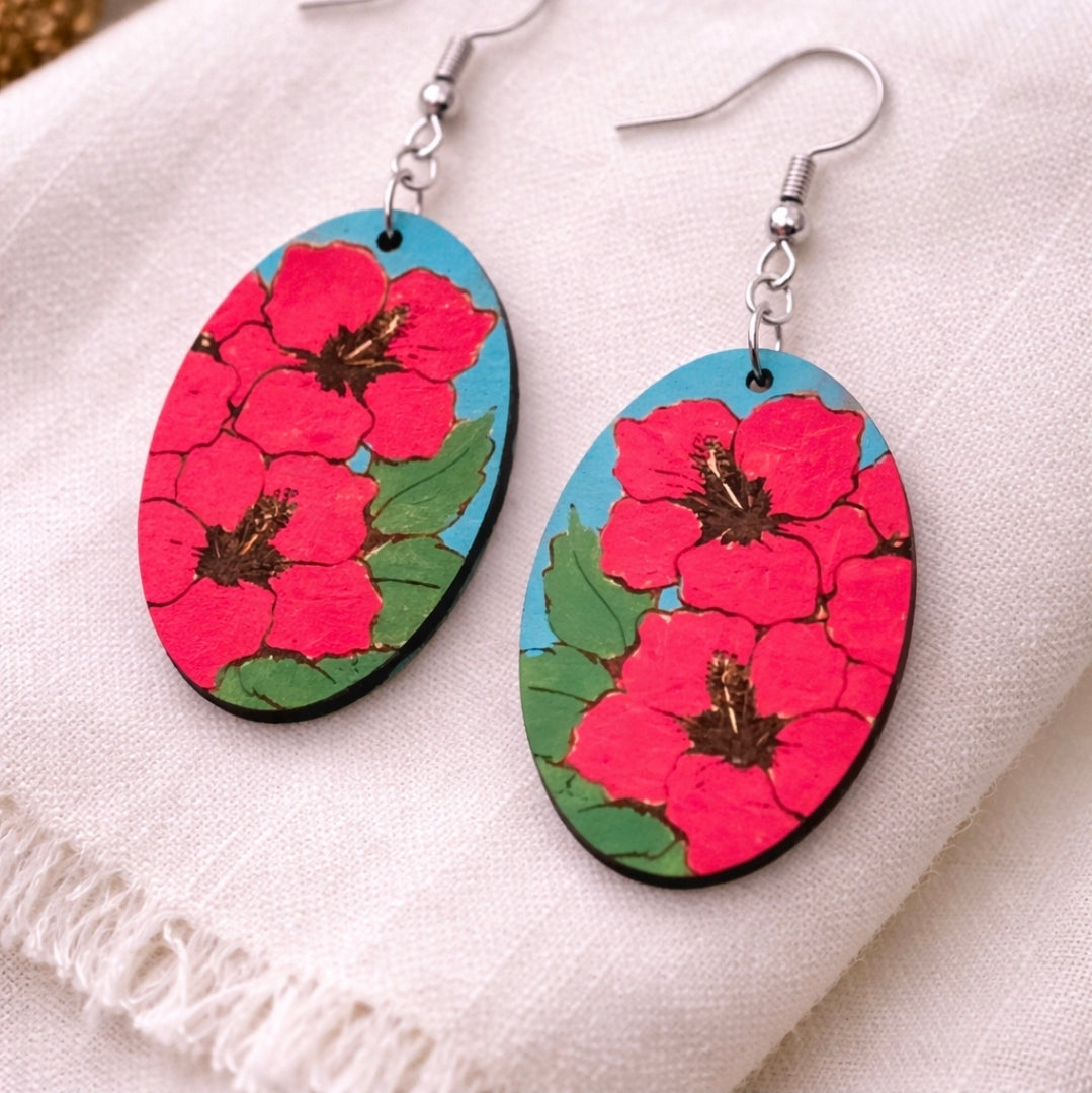 Tropical Wood Earrings - Earrings