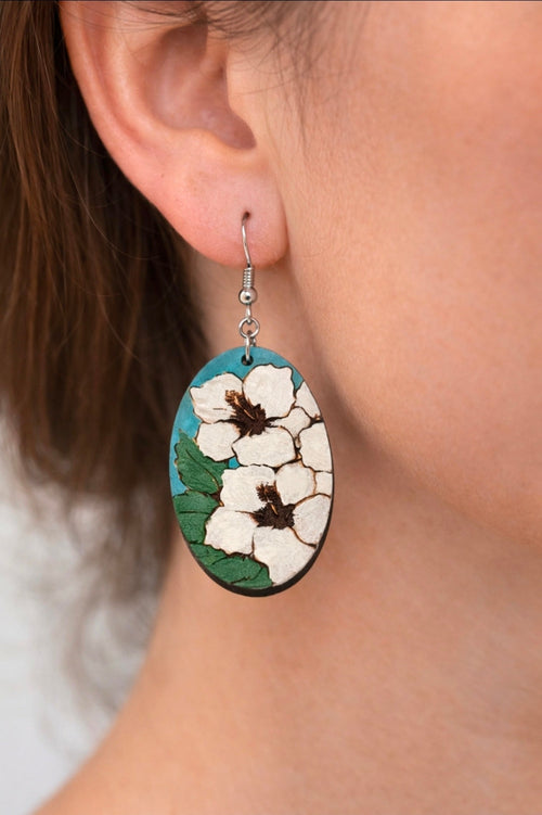 Tropical Wood Earrings - Earrings