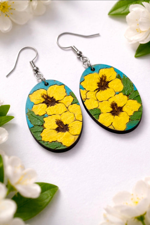 Tropical Wood Earrings - Earrings