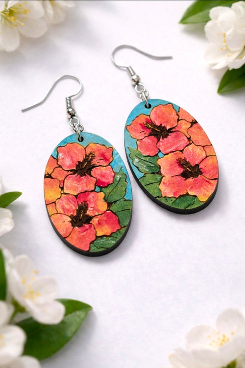 Tropical Wood Earrings - Earrings