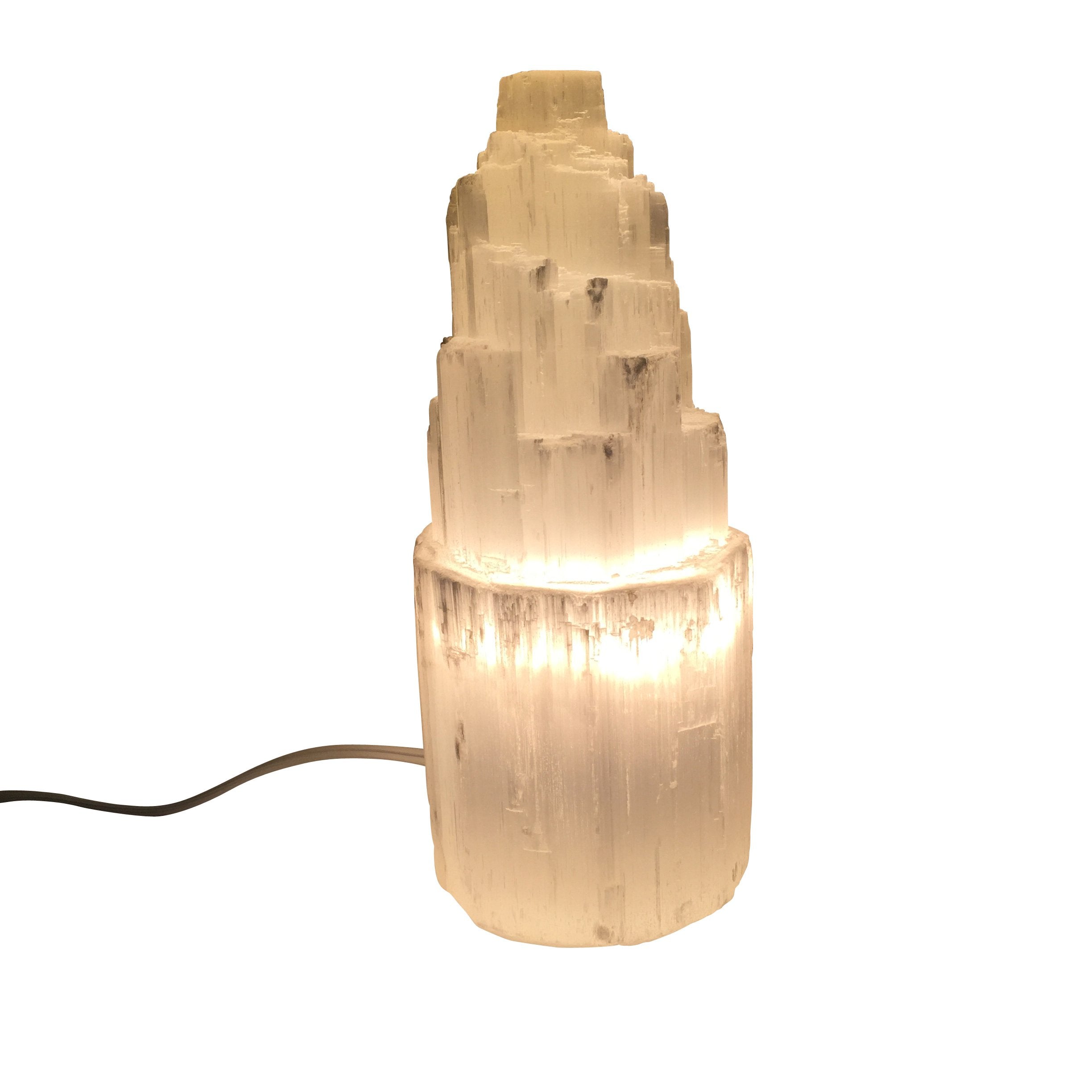 Selenite Skyscraper Lamp | Small Crystal Light | Inner Peace