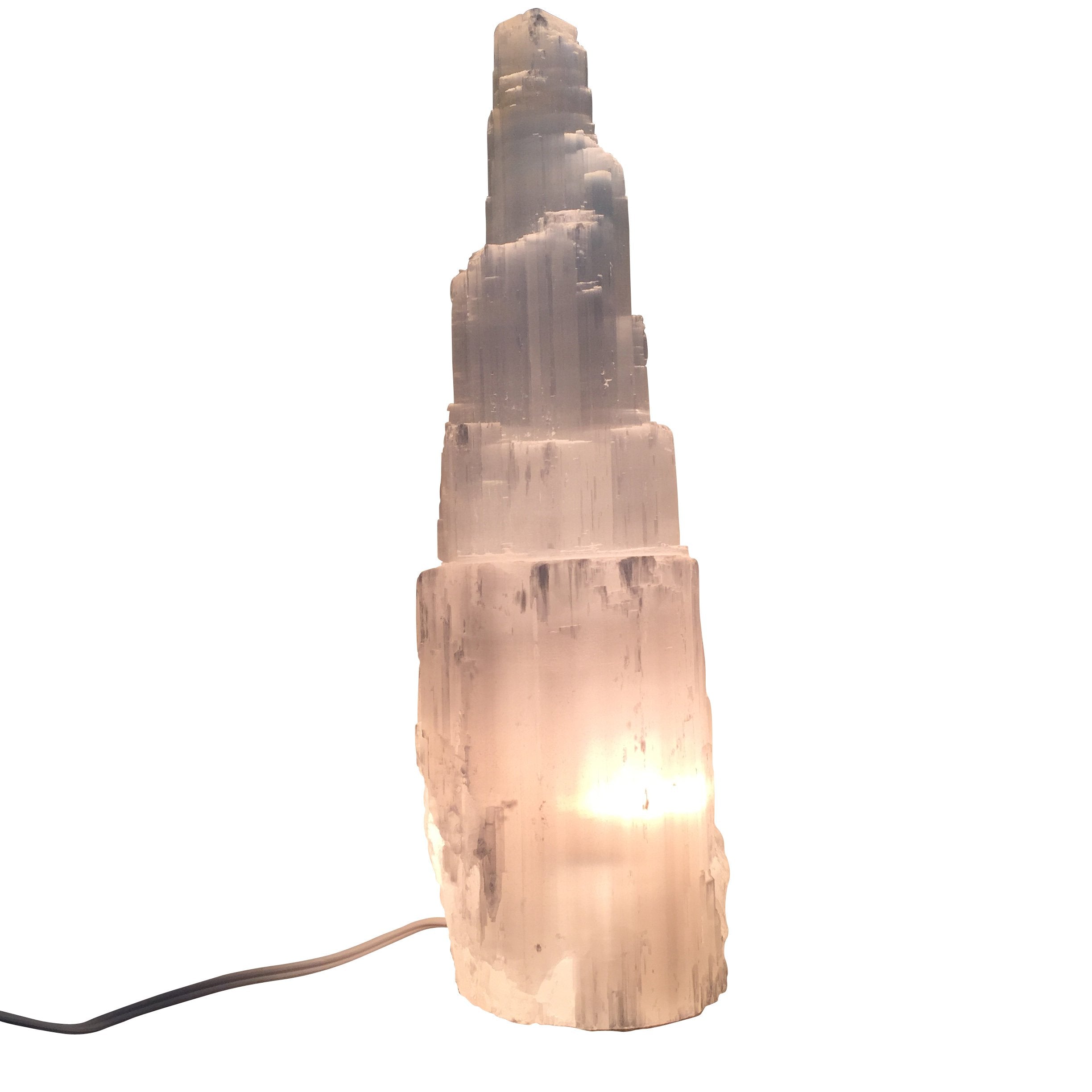 Selenite Skyscraper Lamp | Crystal Healing Light | WorthyVibe