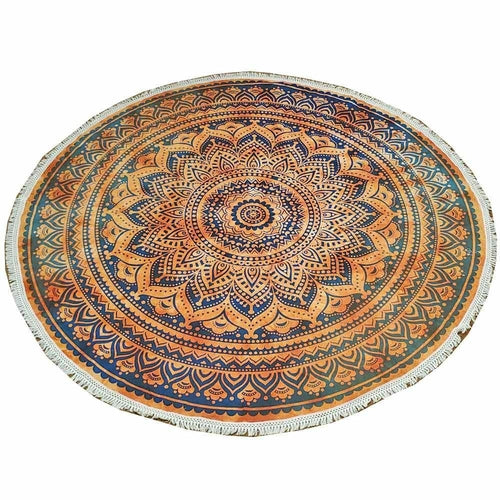 Sunset Burst Round Mandala Crochet Tapestry Wall Hanging - Spiritual & Wellness