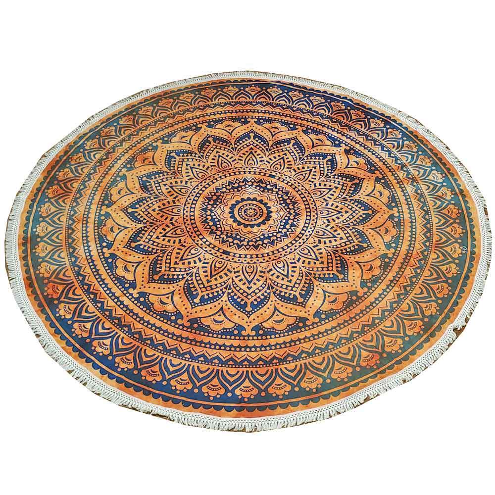 Sunset Burst Round Mandala Crochet Tapestry Wall Hanging - Spiritual & Wellness