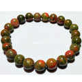 8mm Unakite Beaded Elastic Stretch Bracelet - Spiritual & Wellness