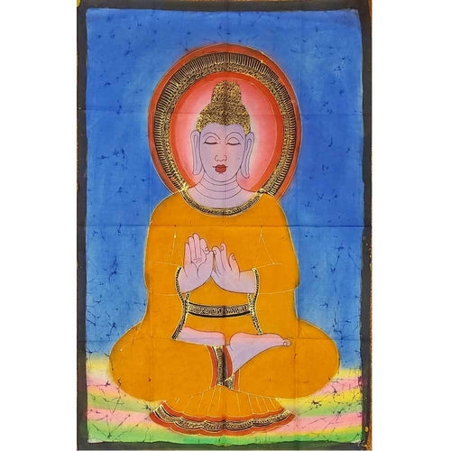 Buddha Teaching Double Lotus Position Meditation Hand Painted - Spiritual & Wellness